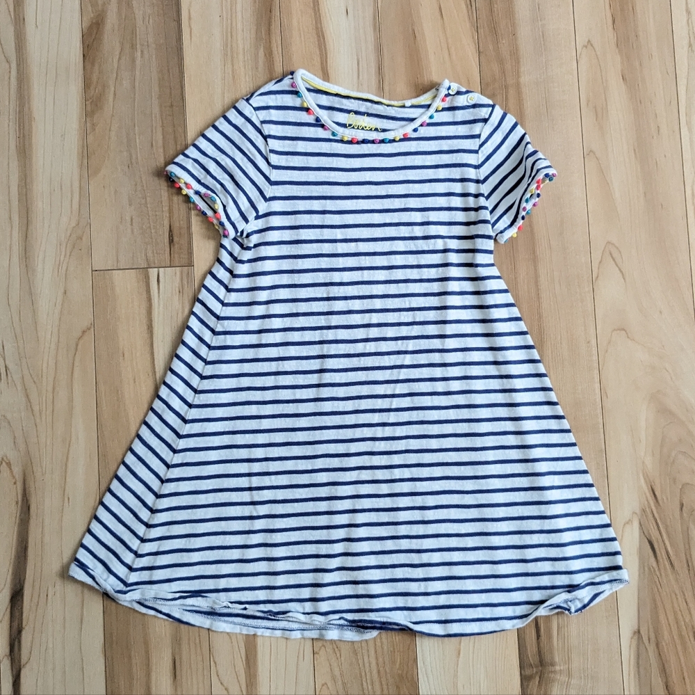 Mini Boden Cotton Striped Bubble Dress Size 8-9